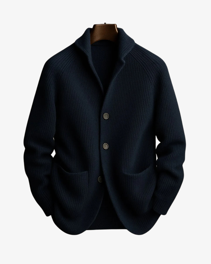 Elliot | Skräddarsydd Knapp-front Stickad Cardigan