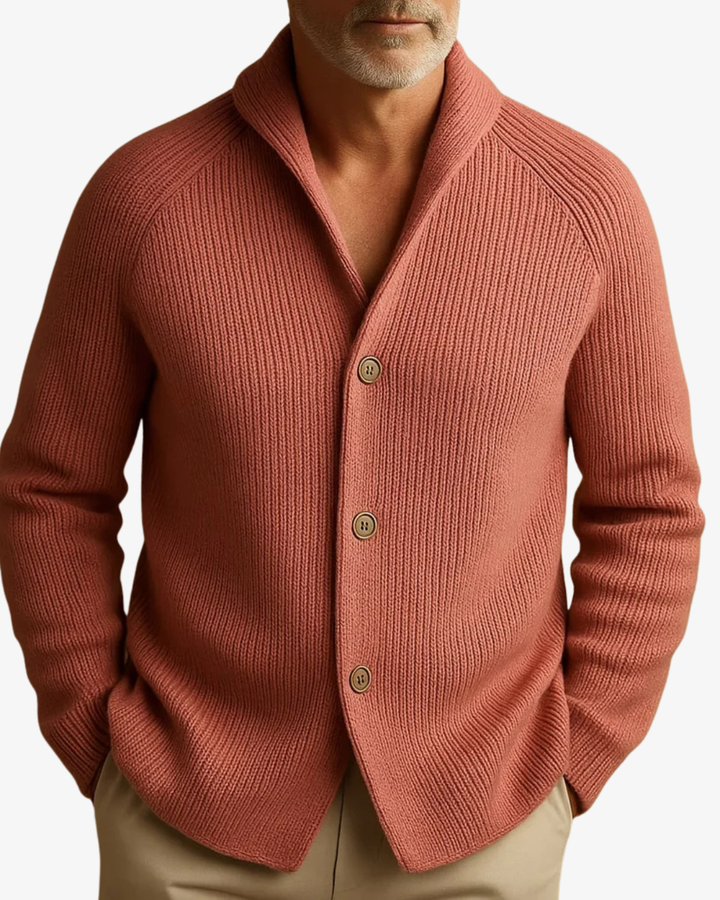 Elliot | Skräddarsydd Knapp-front Stickad Cardigan