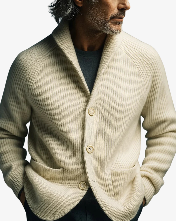Elliot | Skräddarsydd Knapp-front Stickad Cardigan