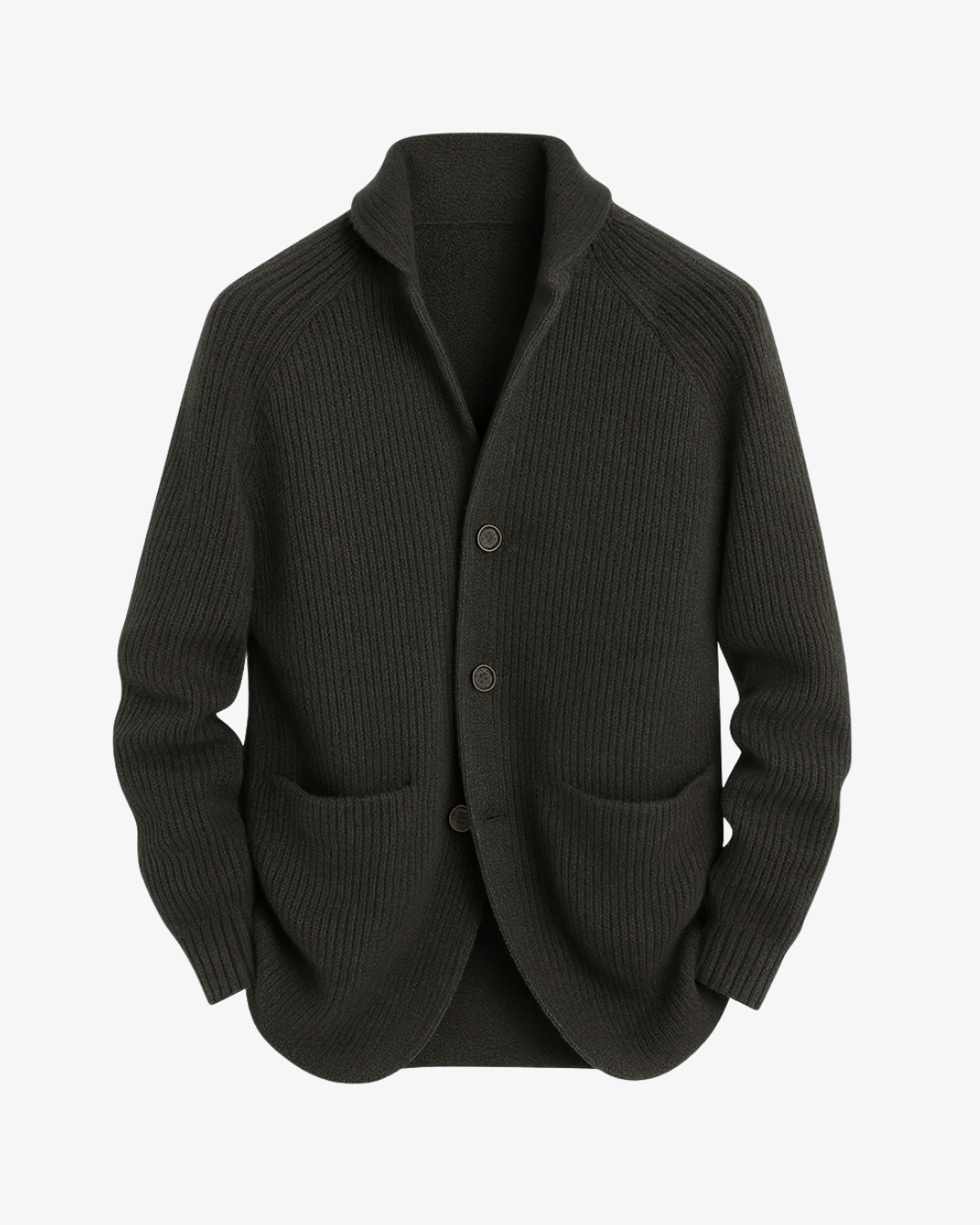 Elliot | Skräddarsydd Knapp-front Stickad Cardigan