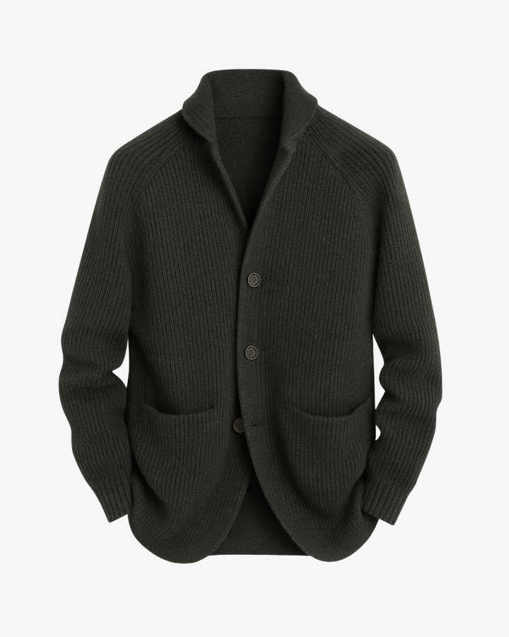 Elliot | Skräddarsydd Knapp-front Stickad Cardigan
