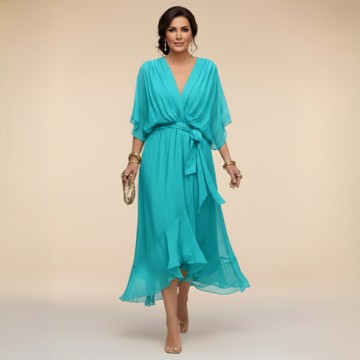 Abigail | Stilig Chiffon V-ringad Klänning