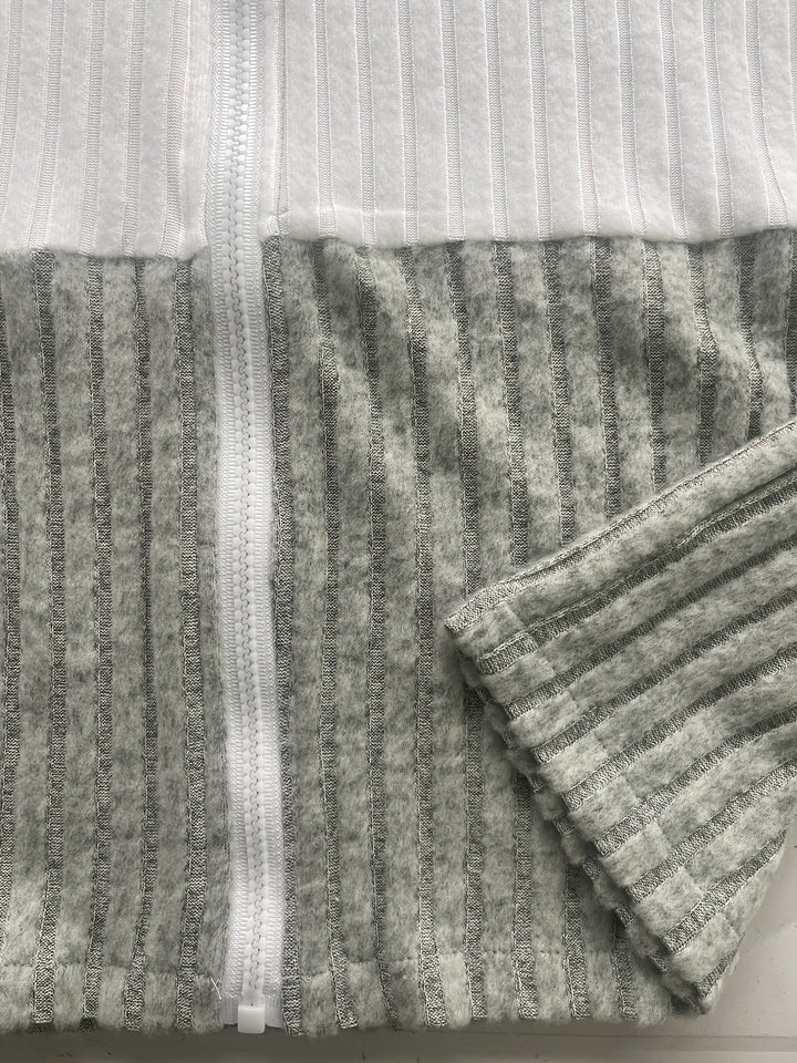 Cecilia | Texturerad Färgblock Hoodie-jacka