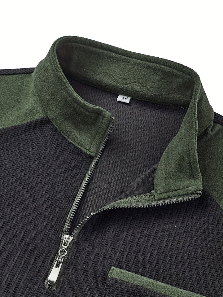 Rory | Texturerad Färgblock Kvartdrag Pullover