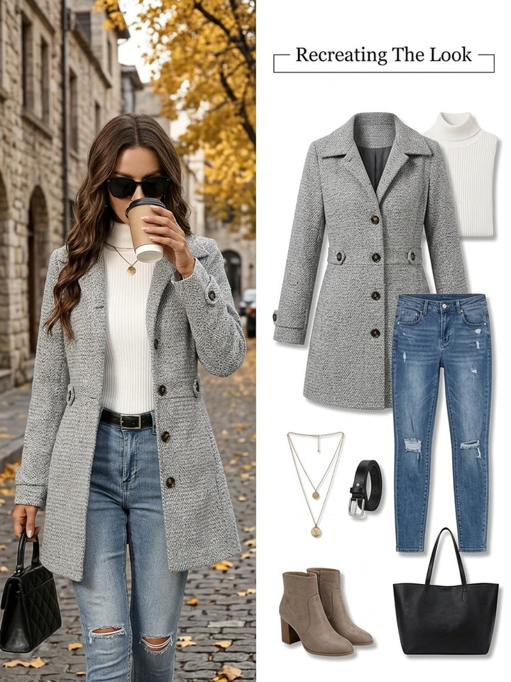 Adriana | Midjeformande Herringbone Kappa