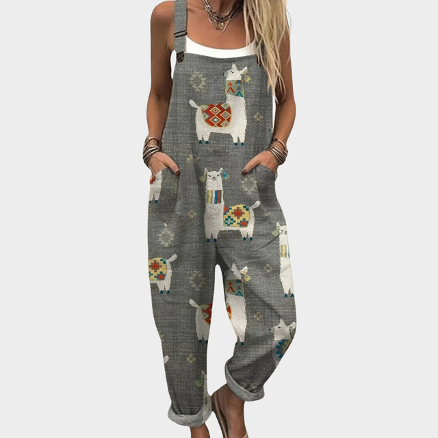 Irene | Bekväm Grå Konst Jumpsuit
