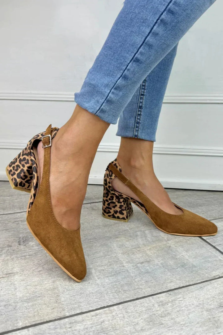 Darlene | Stilsäkra Slingback Klackar med Leopardtryck
