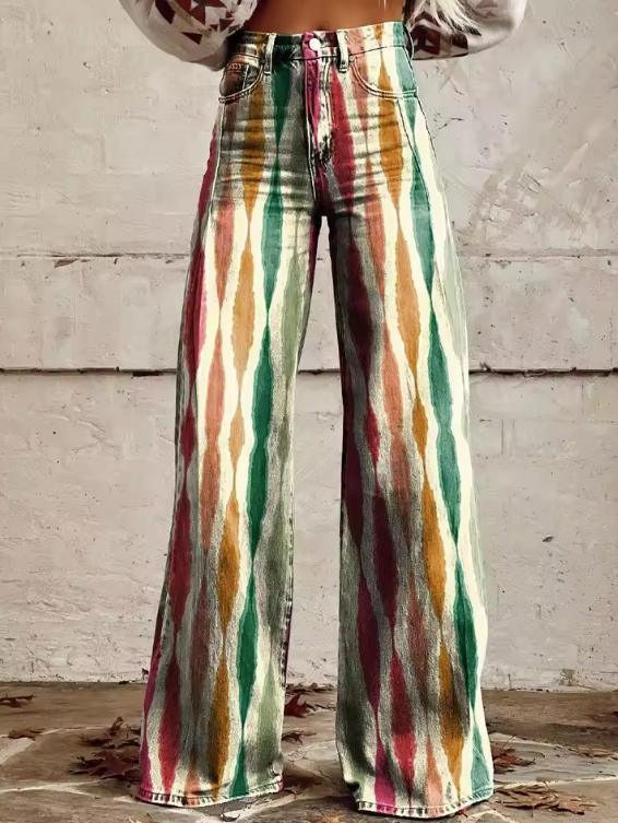 Carrie | Elegant Multicolor Boho Byxor