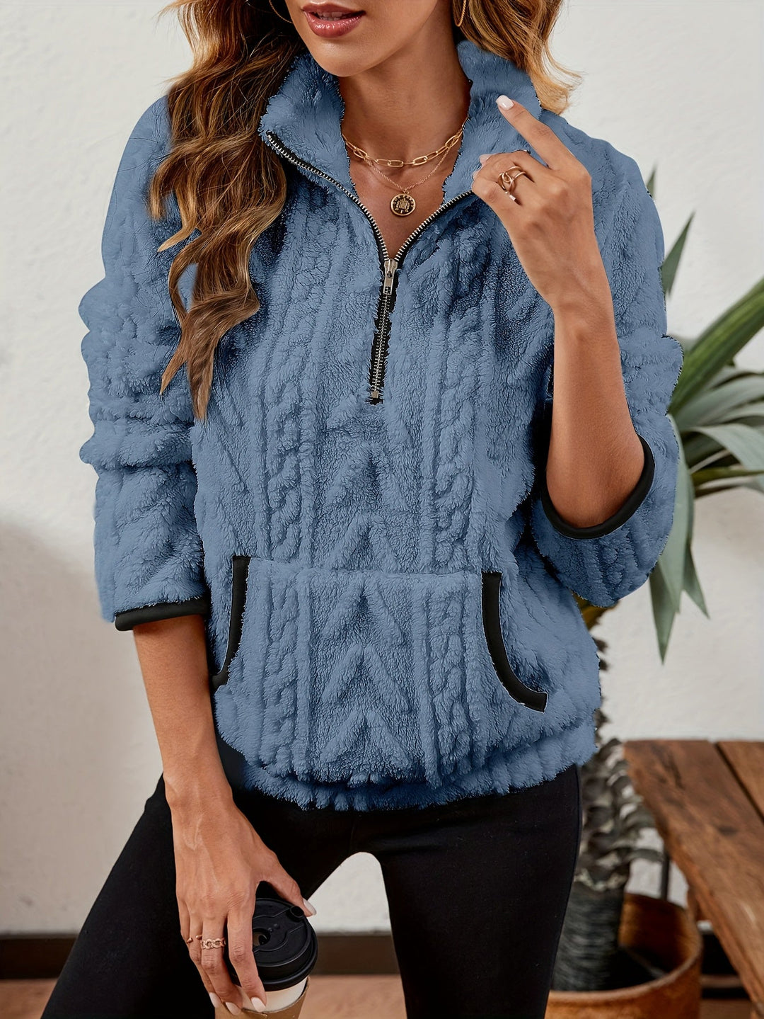 Delilah | Mysig Halv-Zip Tröja
