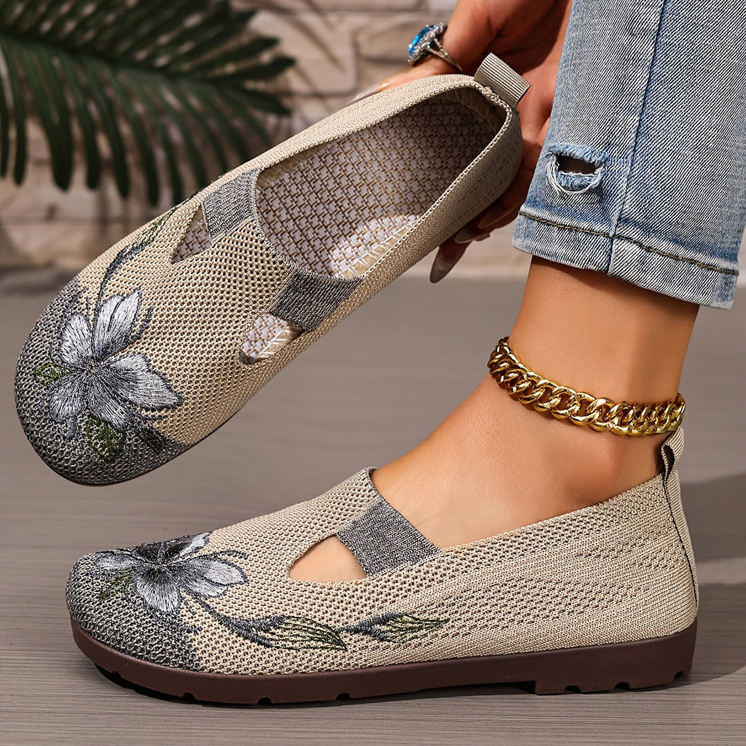 Marjorie | Broderade Slip-On Lågskor