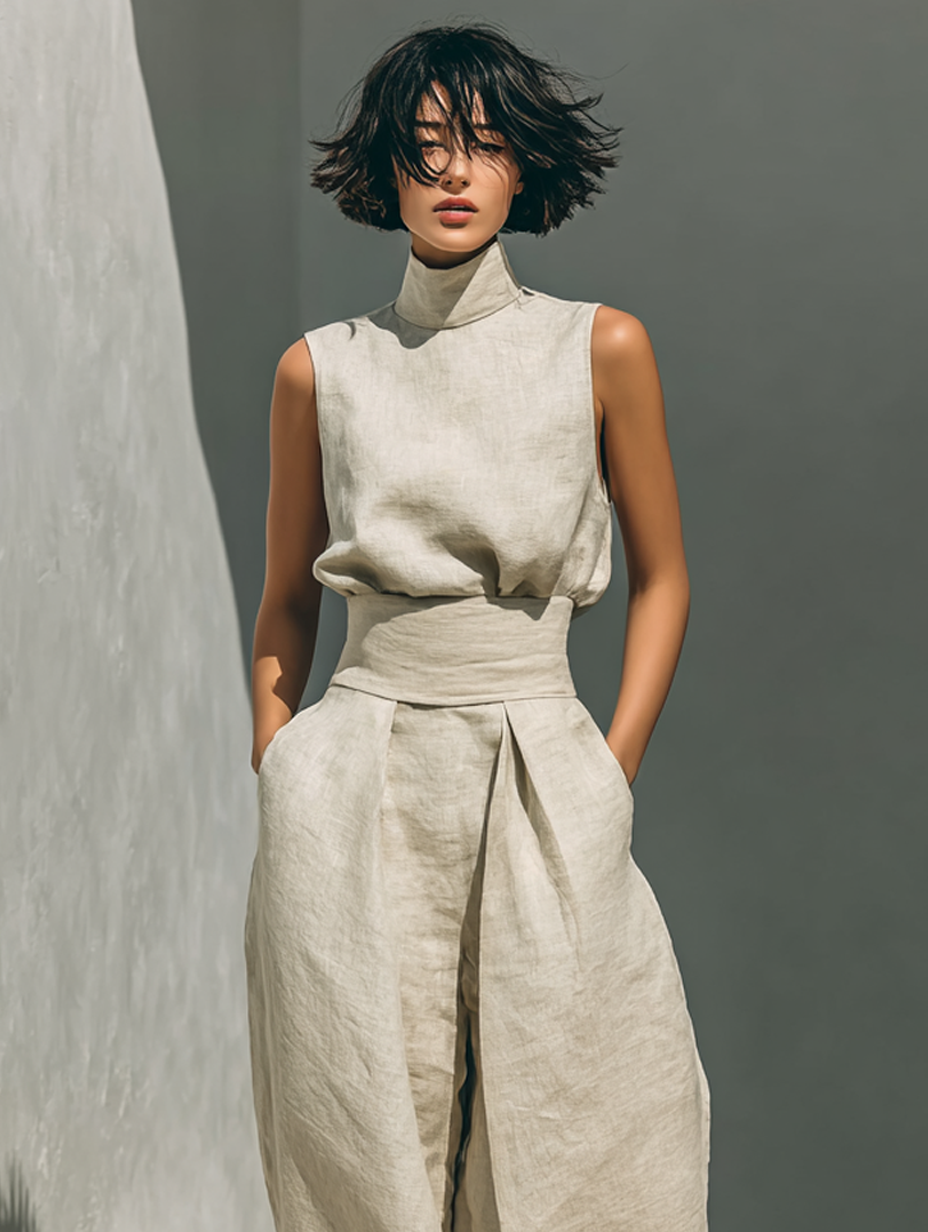 Maria | Stilig Tanktop och Lösa Byxor Set