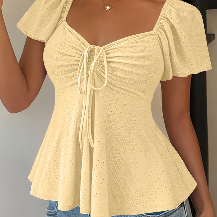 Josephine | Flutter-ärmad Peplum Topp