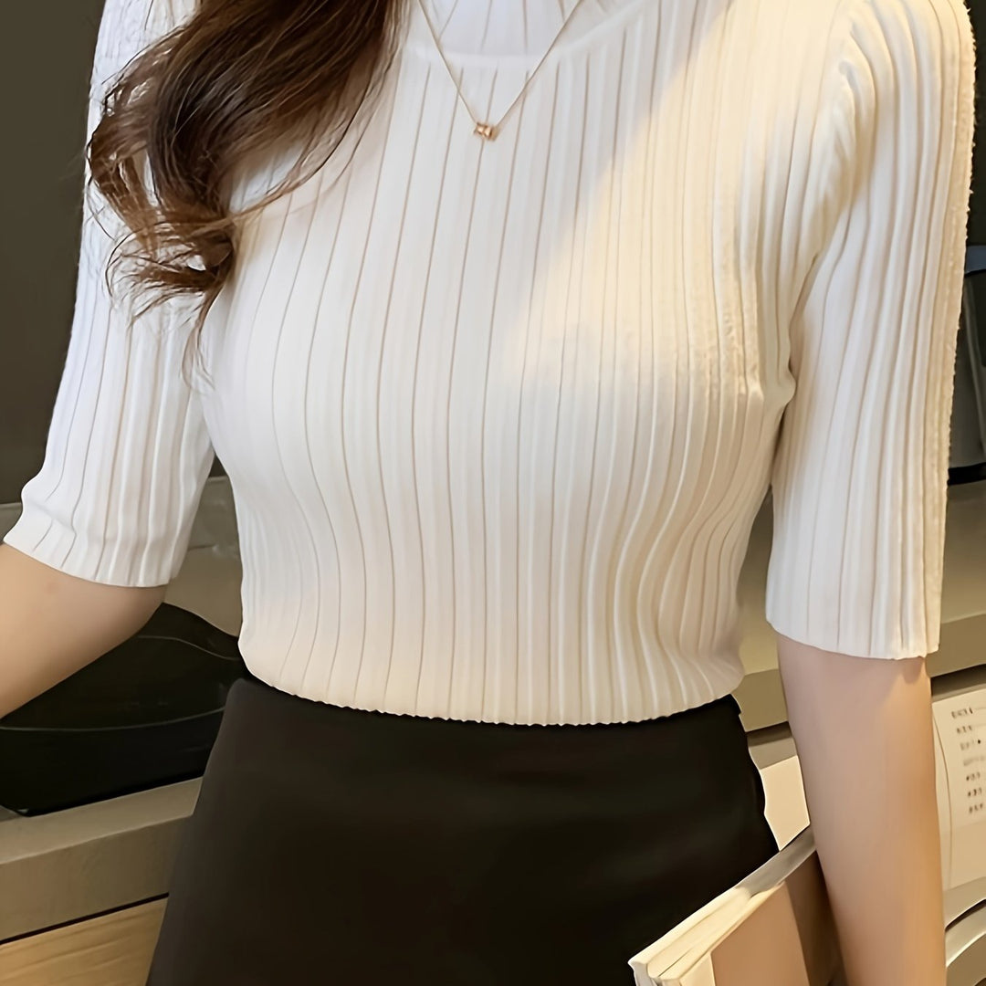 Verity | Ribbade Mock-Neck Topp