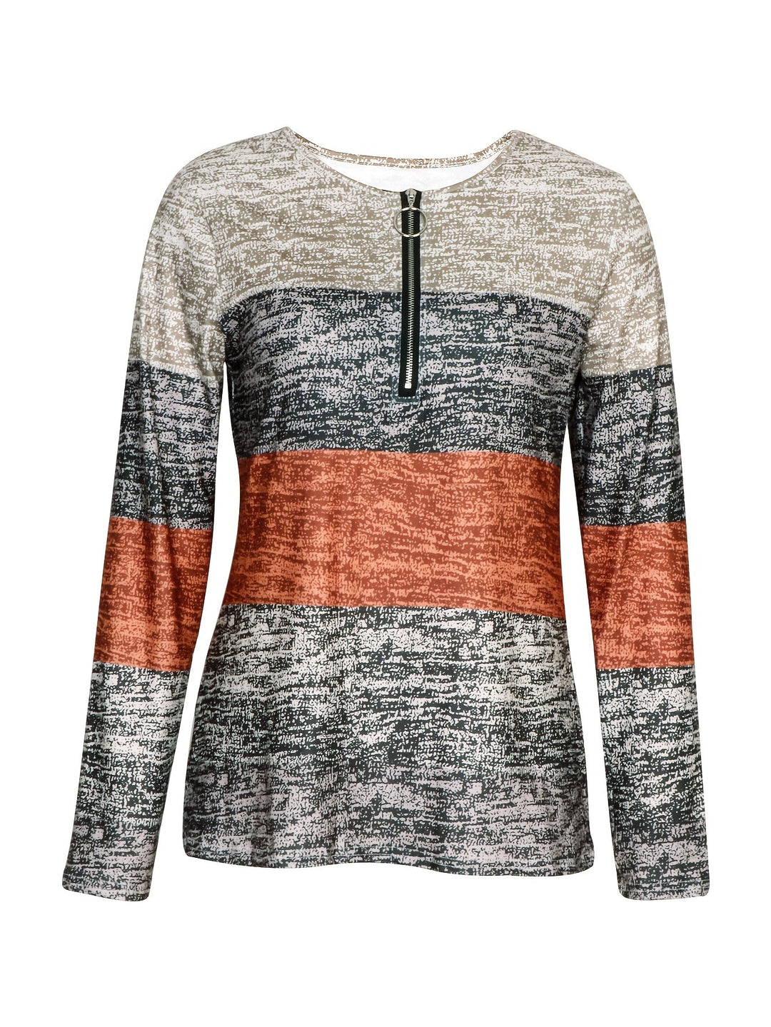 Ophelia | Färgblock Kvartslång Zip Topp