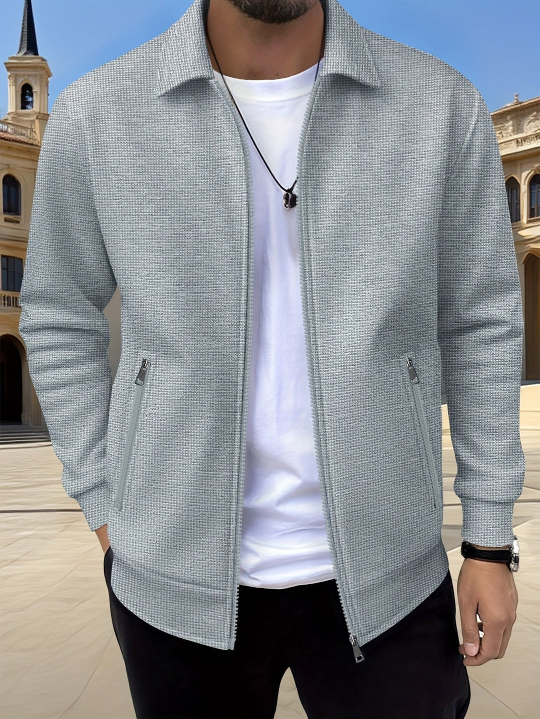 Cameron | Texturerad Zipjacka