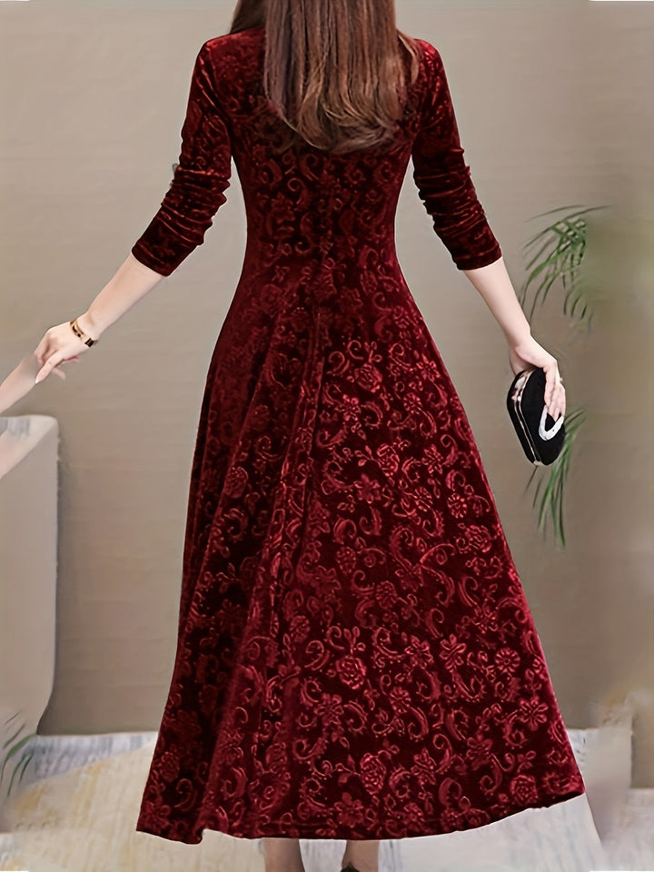 Adeline | Elegant långärmad midi klänning