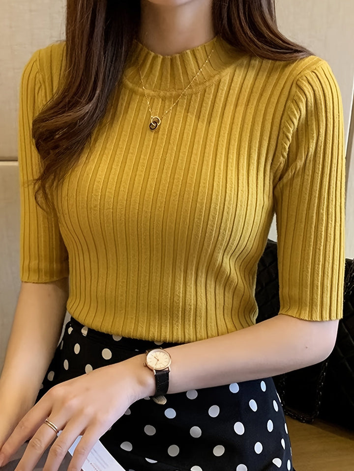Verity | Ribbade Mock-Neck Topp
