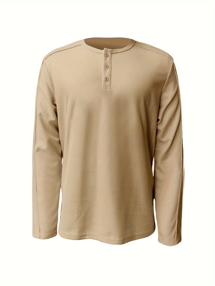 Carson | Texturerad långärmad Henley