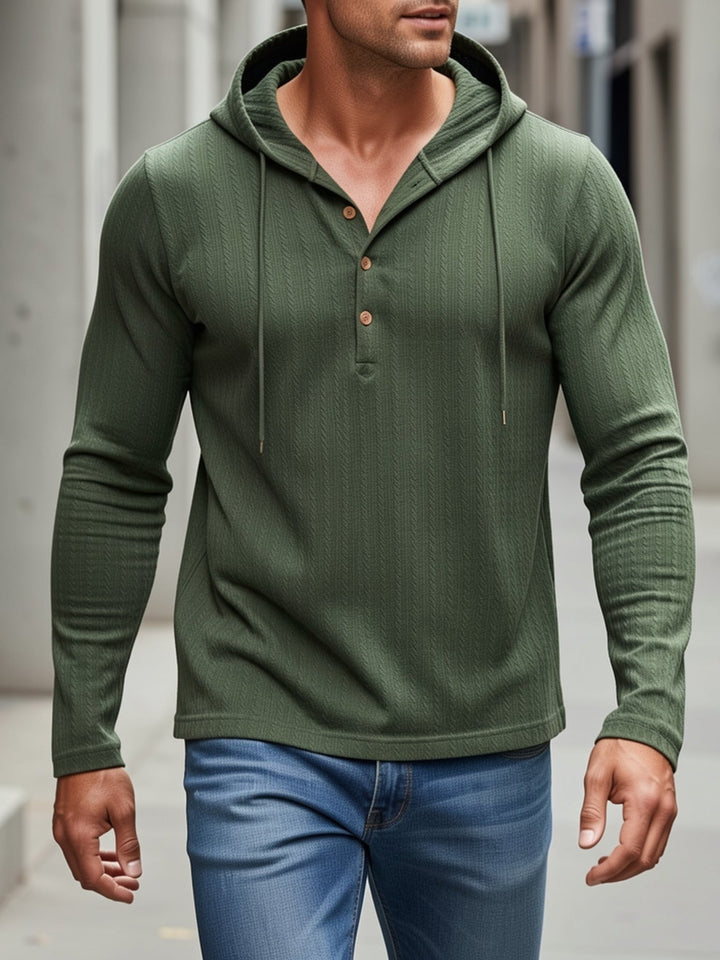 Rowan | Hoodie i Texturerad Henley