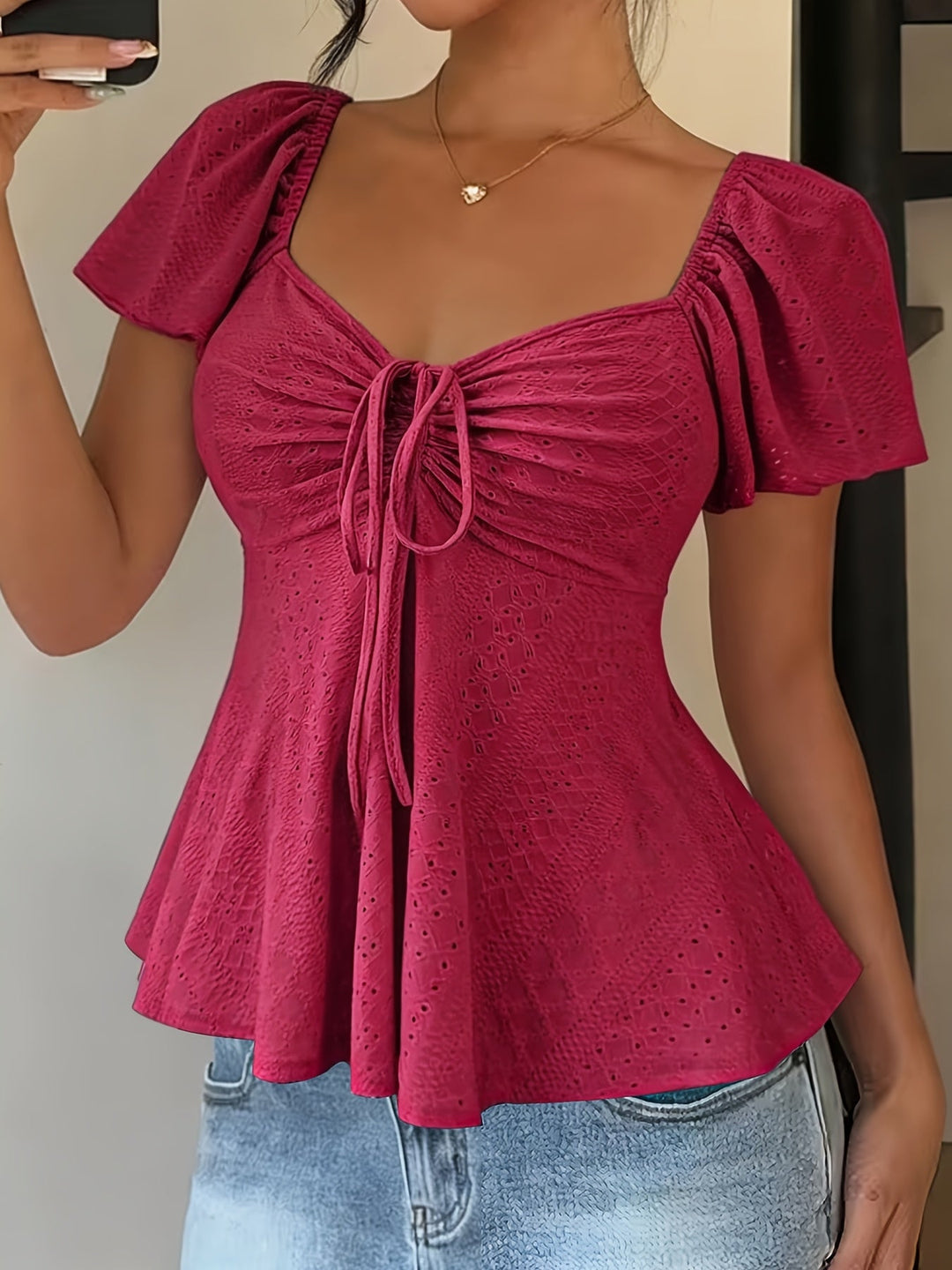 Josephine | Flutter-ärmad Peplum Topp