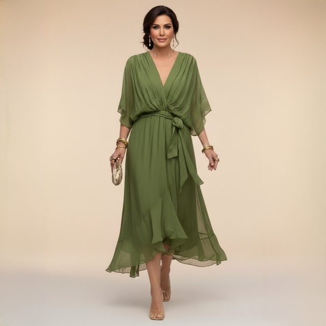 Abigail | Stilig Chiffon V-ringad Klänning