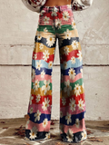 Cynthia | Elegant Multicolor Blommiga Byxor