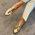 Pärla | Eleganta Guld Fransar Loafers