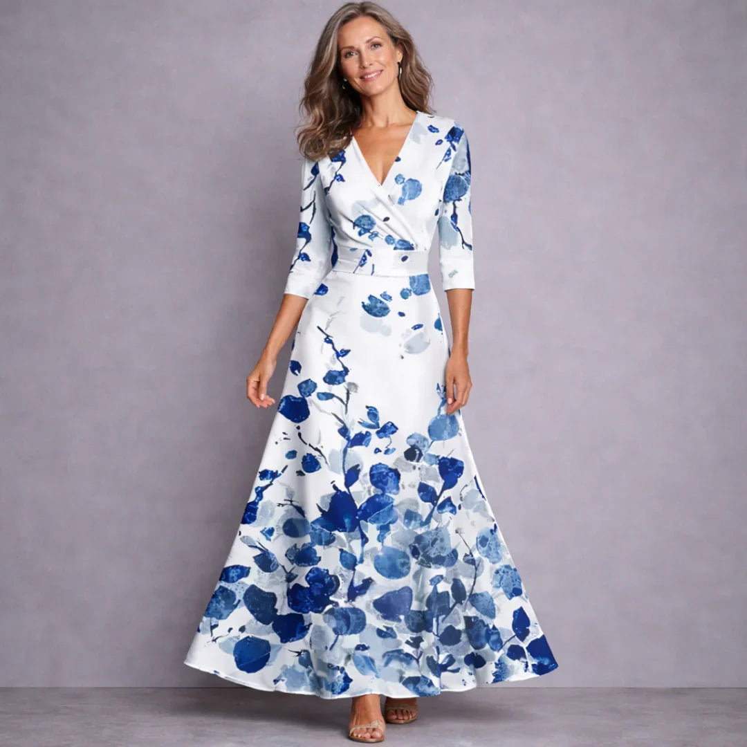 Emilia | Elegant Mid Sleeve Maxi Klänning