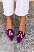 Bailey | Elegant Spetsiga Fransen Loafers