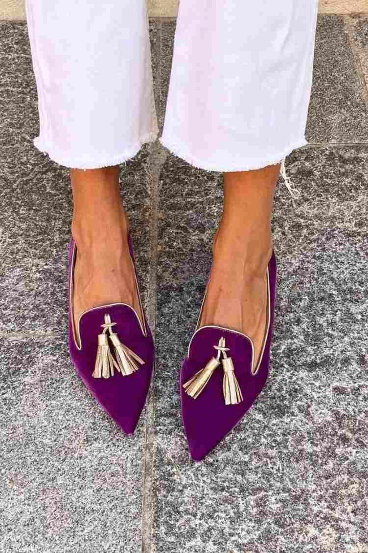 Bailey | Elegant Spetsiga Fransen Loafers