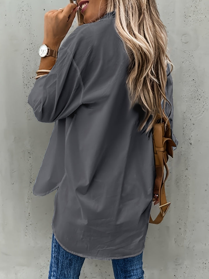 Katherine | Avslappnad Knapp-Front Skjorta