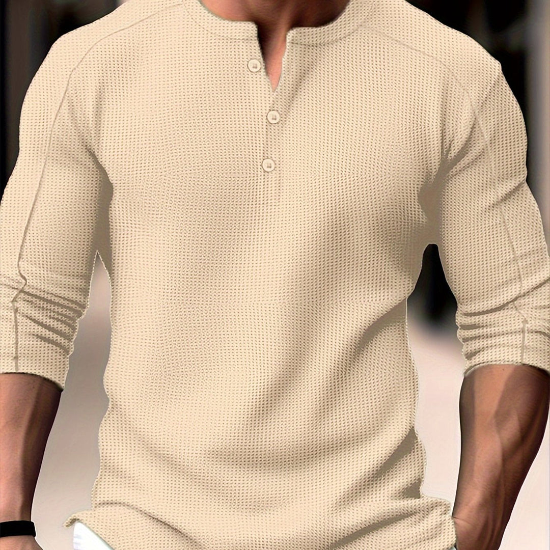 Carson | Texturerad långärmad Henley
