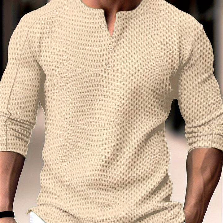 Carson | Texturerad långärmad Henley