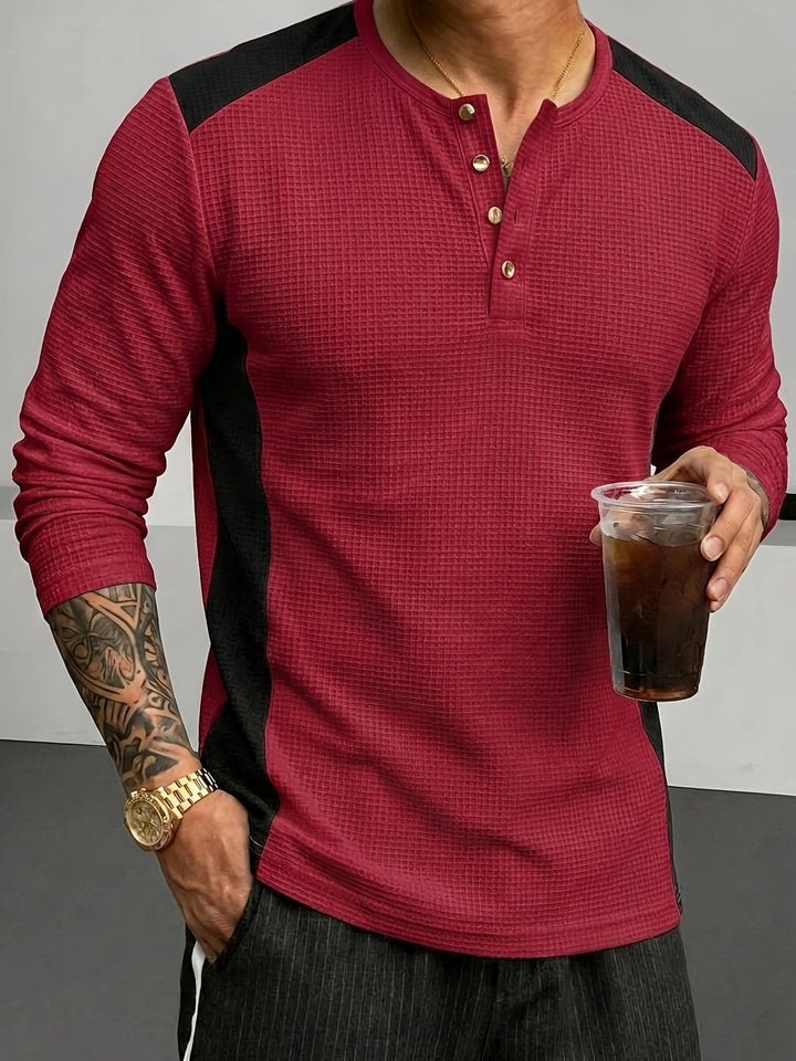 Curtis | Texturerad långärmad Henley
