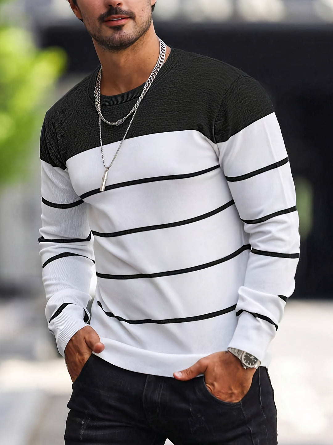 Henry | Randig Crew Neck Tröja