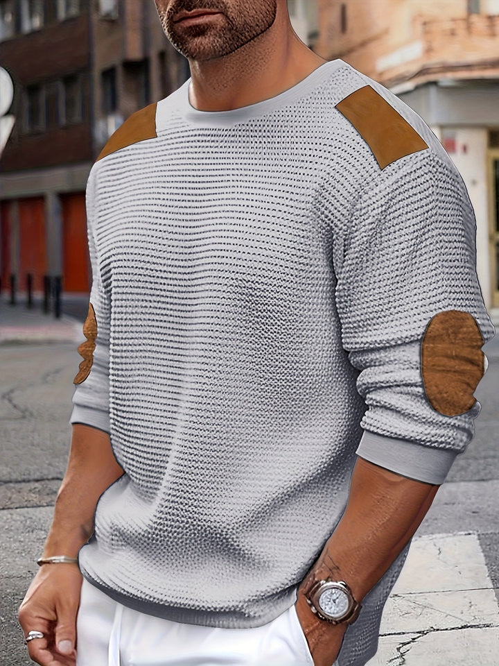 Aaron | Texturerad Elbow-Patch Pullover