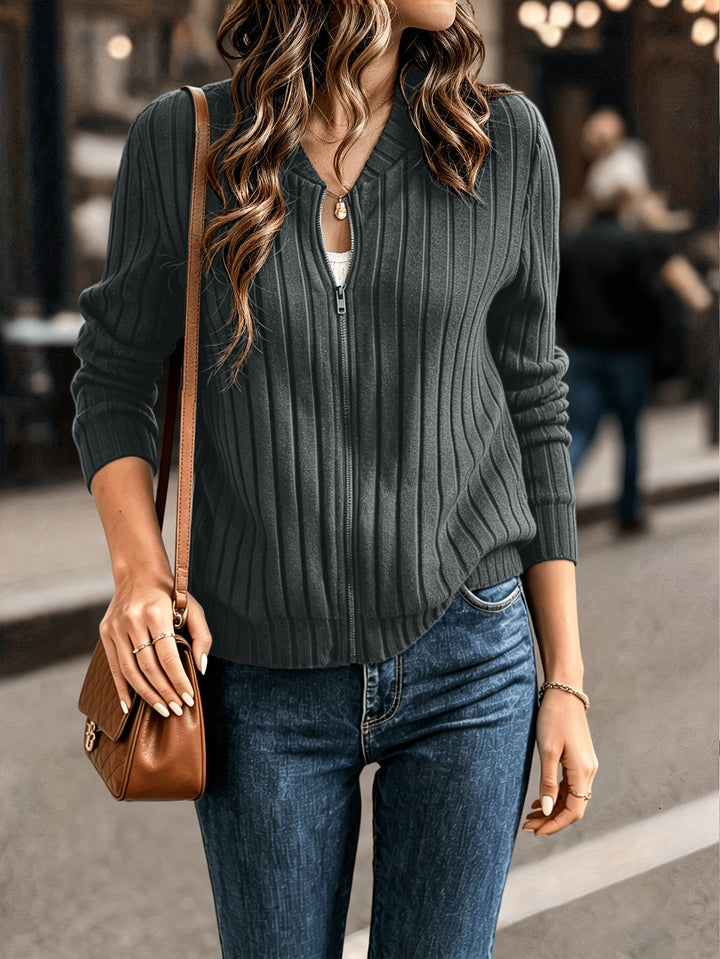 Blair | Ribbade Zip-Front Jacka