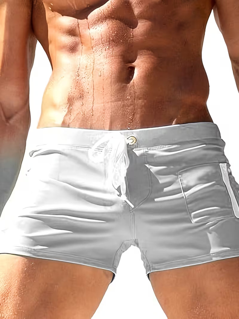 Tanner | Trendiga Dragkedja Boxer Badshorts