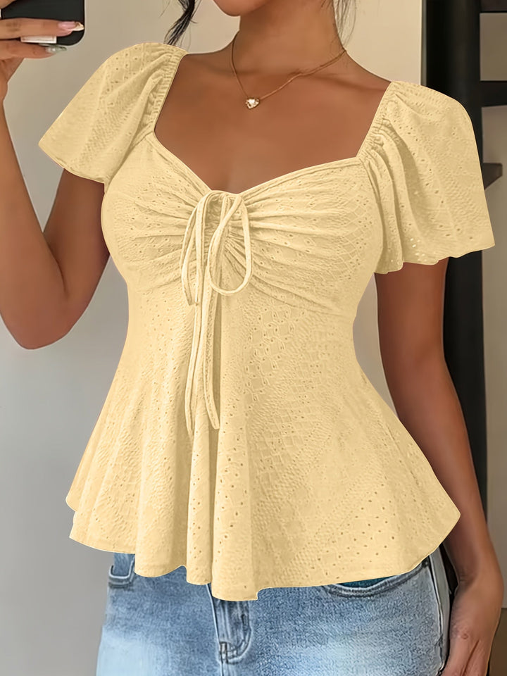 Josephine | Flutter-ärmad Peplum Topp