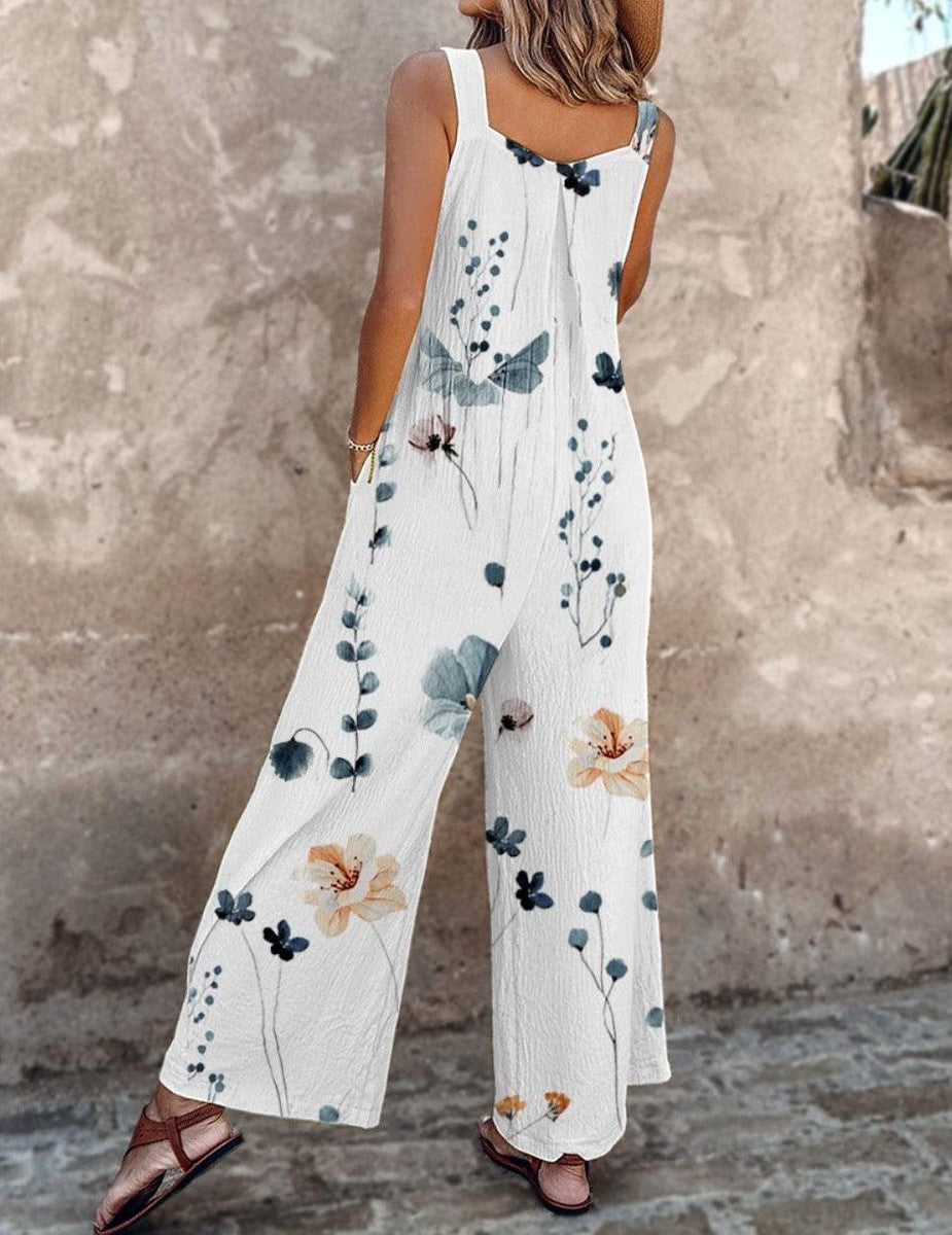 Marissa | Stilig Blommig Vidbyxoverall