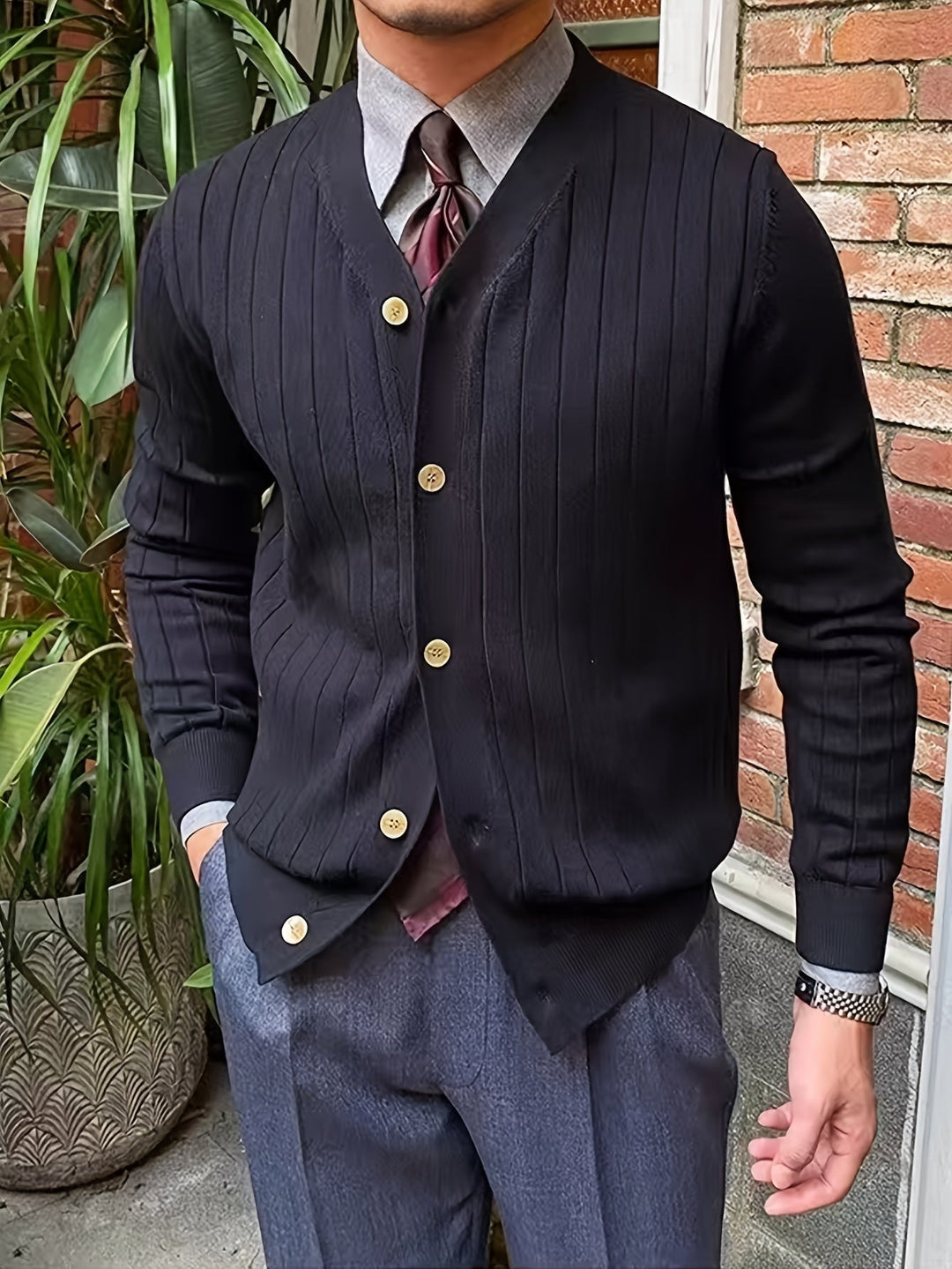 Arthur | Ribbade Knapp-up Cardigan