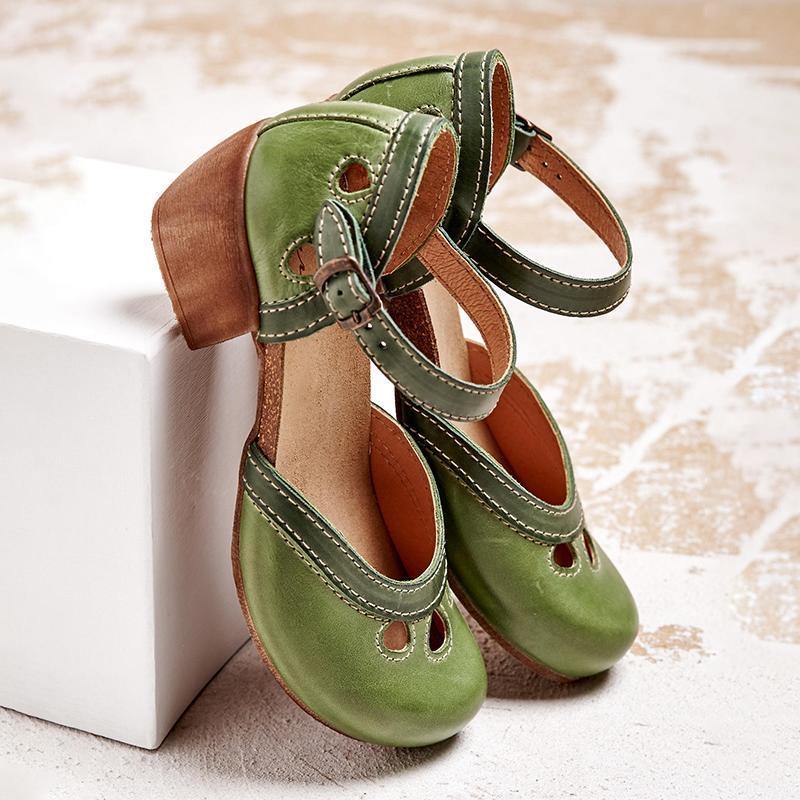 Felicity | Komfortable Lågklackade T-Sandaler