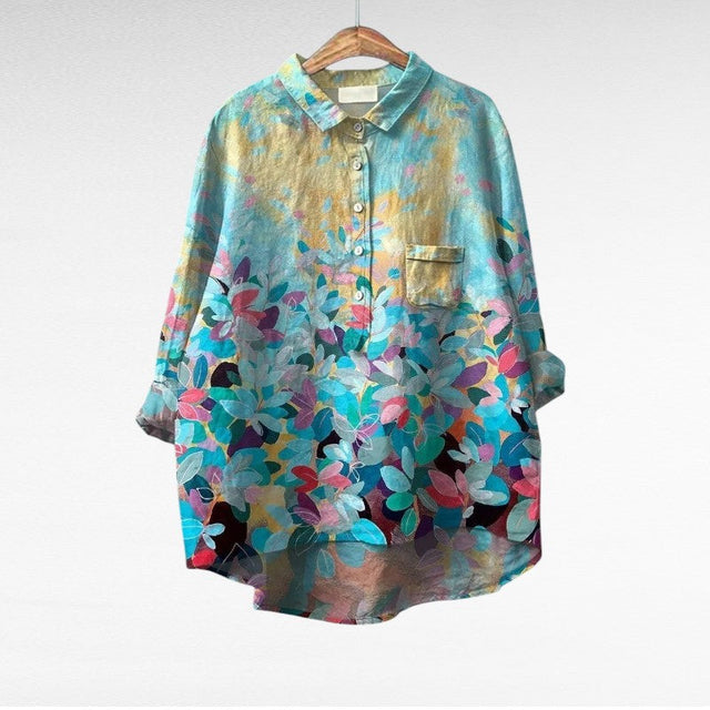 Shanice | Stilig Blomsterknapp Blus