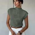 Claudia | Mock Neck Ärmless Tröja Väst