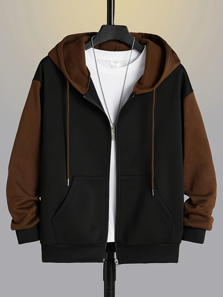 Cedric | Färgblock Zip-Up Hoodie