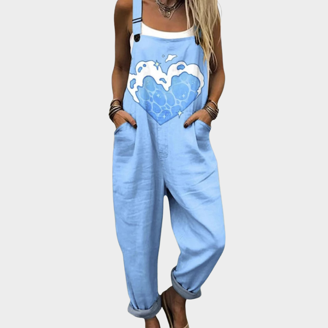 Yadira | Avslappnad Pocket Art Jumpsuit