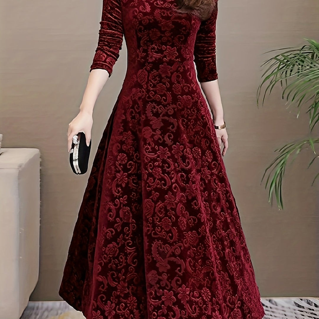 Adeline | Elegant långärmad midi klänning