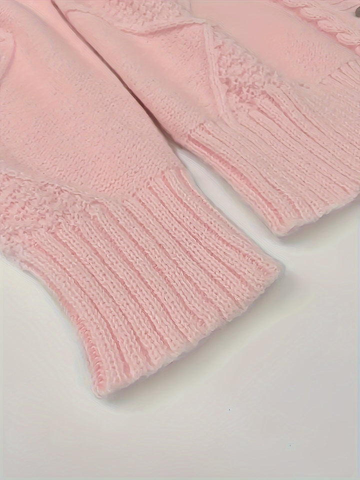 Lucinda | Mysig Kabelstickad Knapp Cardigan