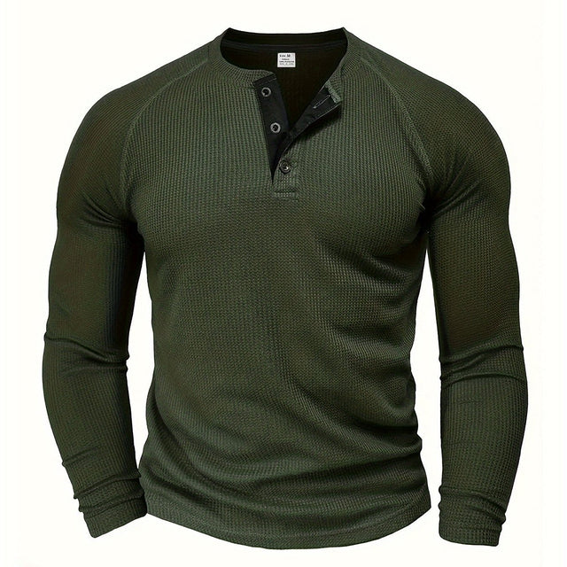 Graham | Klassisk Button Henley Skjorta