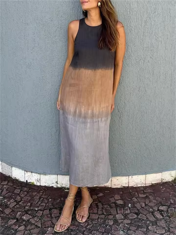 Katie | Ärmlös Rundhalsad Sommarklänning